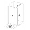 Paroi droite CONCERTO WALK 90 cm, hauteur 2 m, verre trempé 6 mm, traité anticalcaire, profilé argent satiné largeur 1,6 cm.