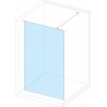 Paroi droite CONCERTO WALK 100 cm , hauteur 2m, verre trempé 6 mm, traité anticalcaire, profilé argent satiné largeur 1,6cm.