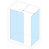 Paroi droite CONCERTO WALK 100 cm , hauteur 2m, verre trempé 6 mm, traité anticalcaire, profilé argent satiné largeur 1,6cm.