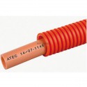Tube PER CALO FLUIDES gainé DN 12x1,1 rouille s/g rouge 100 mètres Réf 729840-C100