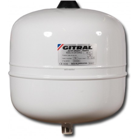Vase d expansion à membrane fixe HYDROCHAUD manchon 3 / 4   12 litres 10 bars -10/+99°C    Réf HY12
