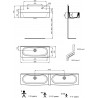 Couvre joints lavabo (2) Contour 21 avec dosseret blanc réf. S327801