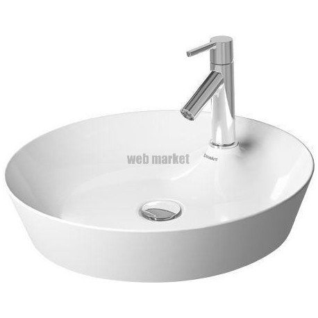 Vasque à poser Cape Cod 480 mm avec ilot robinetterie, sans trop plein, 1 tr, ronde blanc Réf. 2328480000
