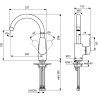Mitigeur évier OKYRIS bec tube ht c3 chrome réf D0580AA