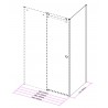 Paroi de douche retour Design 80 cm