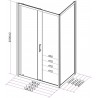 Paroi pour Cabine Concerto 2 accès de face porte coulissante 120 x 80 cm