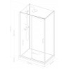 Paroi pour Cabine Concerto 2 accès de face porte coulissante 120 x 80 cm