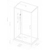 Paroi pour Cabine Concerto 2 accès de face porte coulissante 120 x 80 cm