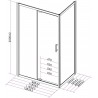 Paroi pour Cabine Concerto 2 accès de face porte pivotant 120 x 80 cm