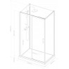 Paroi pour Cabine Concerto 2 accès de face porte coulissante 120 x 90 cm