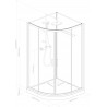 Receveur pour Cabine Concerto 2 1/4 cercle90 x 90 x 4 cm, vidage intégré