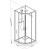 Set pied et tablier pour receveur de Cabine Concerto 2 1/4 cercle 90 x 90 x 10 cm