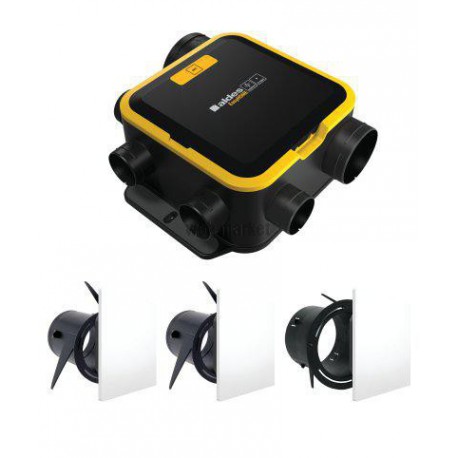 Kit VMC simple flux EasyHOME Auto COMPACT + 3 grilles de ventilation BIP