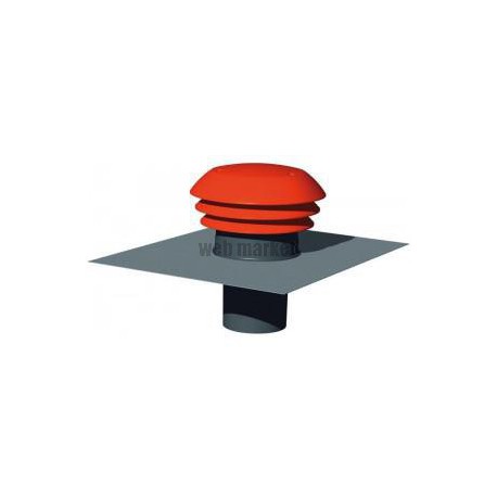 Chapeau de toiture CPR - Diamètre 125mm - Rouge Tuile