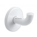 Patère inox tube D 20, D 62 x 65, fixations invisibles, finition inox époxy blanc réf. 4043EW