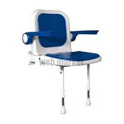 SIÈGE DE DOUCHE RABATTABLES SÉRIE 4000 REMBOURRÉ AVEC DOSSIER ET ACCOUDOIRS 582 X 485 X 640 MM, BLEU RÉF. 04130P