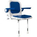 Siège de douche rabattables Série 4000 rembourré avec dossier et accoudoirs 582 x 485 x 640 mm, bleu réf. 04130P