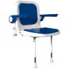 Siège de douche rabattables Série 4000 rembourré avec dossier et accoudoirs 582 x 485 x 640 mm, bleu réf. 04130P
