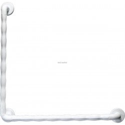 Barre d appui à poignée ergonomique coudée 90° D32mm 600x600x77mm, blanc Réf 01630WH
