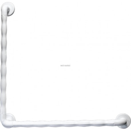 Barre d appui à poignée ergonomique coudée 90° D32mm 600x600x77mm, blanc Réf 01630WH