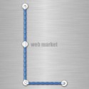 Barre d appui à poignée ergonomique coudée 135° D32mm 450x450x77mm, bleu Réf 01640BU