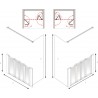 Paroi de douche en niche réversible option N 1300 x 900 mm Réf. 92119N