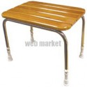 Tabouret de douche à lattes en bois 53 x 35 x 50 mm réf. 05080