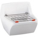 Ensemble déversoir mural PUBLICA 45x34 blanc avec bonde à écoulement libre, grille inox et jeu de fixations réf. 4750000000