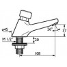 Robinet de lavabo Tempostop 15 x 21 sans écrou : réf. 745100