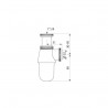 Siphon horizontal 33x42 en laiton chromé Réf : 517000