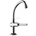 Robinet temporisé Tempostop pilier L 200 mm commande par levier bec mobile avec aérateur anti-tartre : réf. 737202