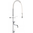 Ensemble de prélavage avec mitigeur monotrou avec puisage à bec télescopique flexible et douchette blancs : réf. 6692