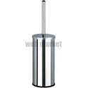 Pot à balai WC inox 316 poli brillant avec couvercle et balai fixation murale : réf. 4051P