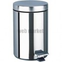 Poubelle ronde à pédale inox poli brillant 3 litres diamètre 170 : réf. 449