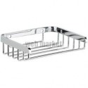 Porte-savon mural finition inox poli brillant rectangulaire sans platine 130 x 100 mm : réf. 569