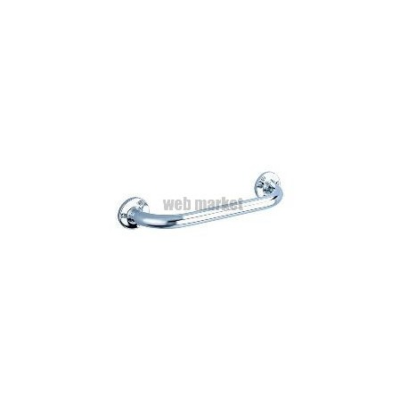 Barre de maintien droite D25, avec fixations visibles sur platines à 3 trous, longueur 300 mm, finition inox chromé Réf 530
