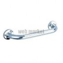Barre de maintien droite D25, avec fixations visibles sur platines à 3 trous, longueur 300 mm, finition inox chromé Réf 530