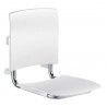 Siège de douche inox à accrocher, assise et dosseret grand confort nylon HR brillant blanc réf. 510300