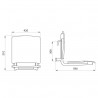 Siège de douche inox à accrocher, assise et dosseret grand confort nylon HR brillant blanc réf. 510300