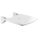 Siège de douche inox relevable, assise grand confort nylon HR brillant blanc réf. 510420