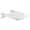 Siège de douche inox relevable, assise grand confort nylon HR brillant blanc réf. 510420