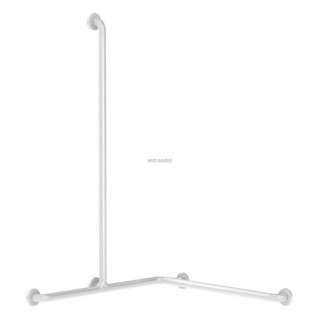 Poignée et barre verticale D32 pour siège de douche nylon HR brillant blanc Réf 5490N