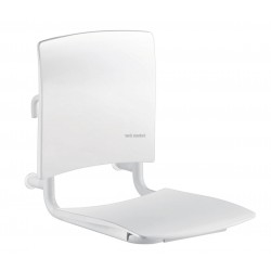 Siège de douche à accrocher, assise et dosseret grand confort nylon HR brillant blanc réf. 510300N