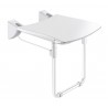 Siège de douche relevable avec pied assise grand confort nylon HR brillant blanc réf. 510430N
