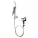 Lave-bassin avec robinet à clapet, douchette à manette 45, finition époxy blanc réf. 39209