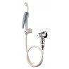 Lave-bassin avec robinet à clapet, douchette à manette 45, finition époxy blanc réf. 39209