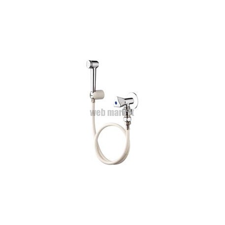 Lave-bassin avec robinet à clapet, douchette à bouton poussoir, laiton chromé réf. 39213