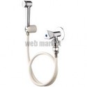 Lave-bassin avec robinet à clapet, douchette à bouton poussoir, laiton chromé réf. 39213