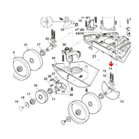 Vis d essieu grande roue Polaris 280, les 2