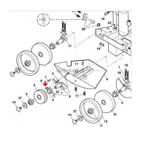 Vis d axe de petite roue Polaris 180-280, les 5